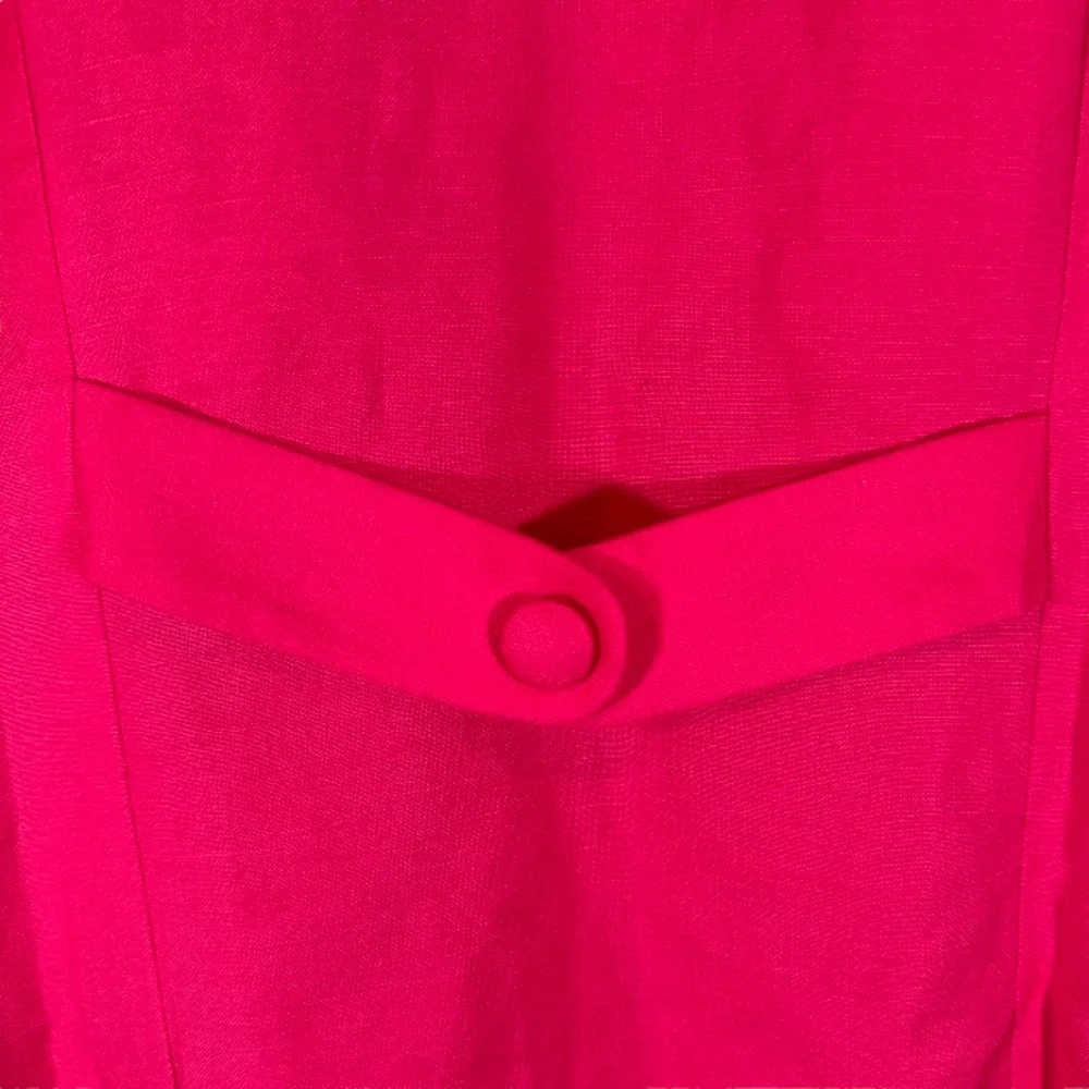 Jessica Howard Pink Floral Trim Opened Mock Neck Barbie Blazer Women Sz 14 VTG